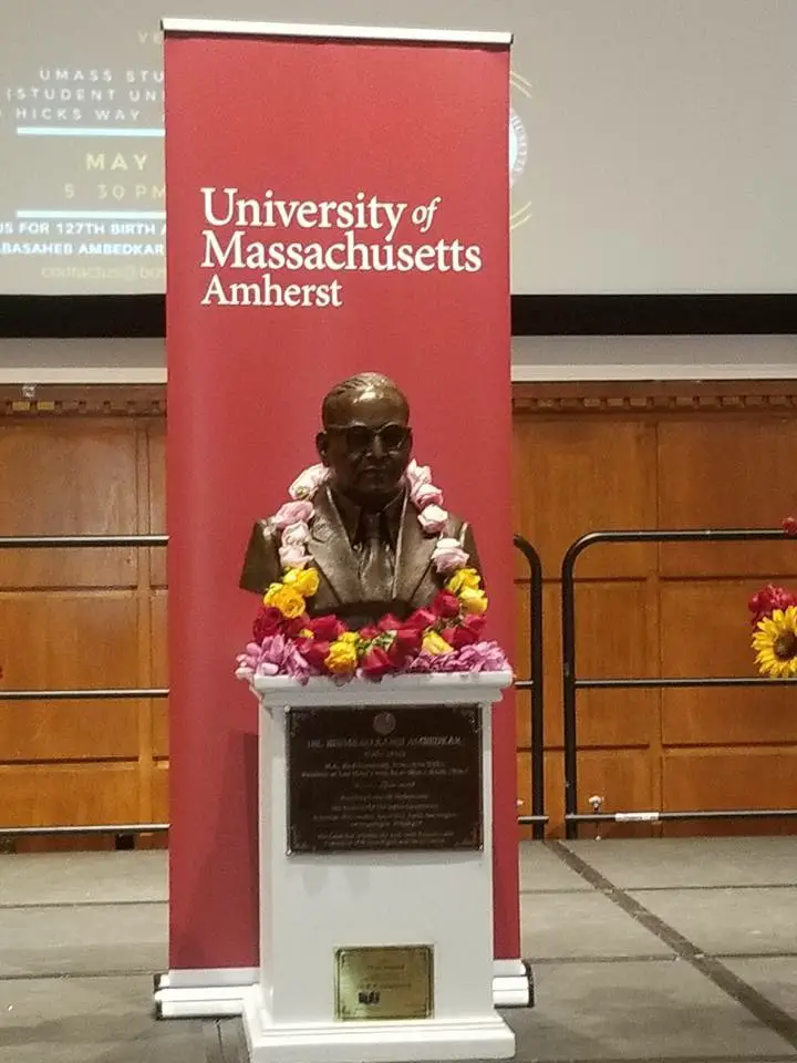 ambedkar bust in the university of massachusetts amherst